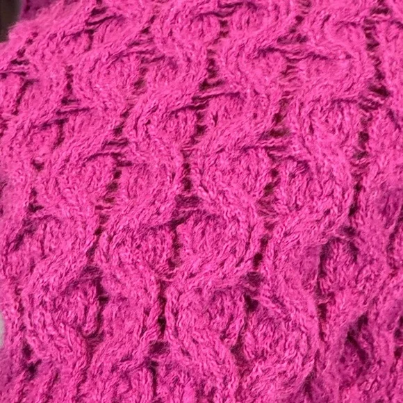 Pink Martini Textured Knit Open Cardigan | Fushia Purple Cozy Layer - Picture 8 of 13